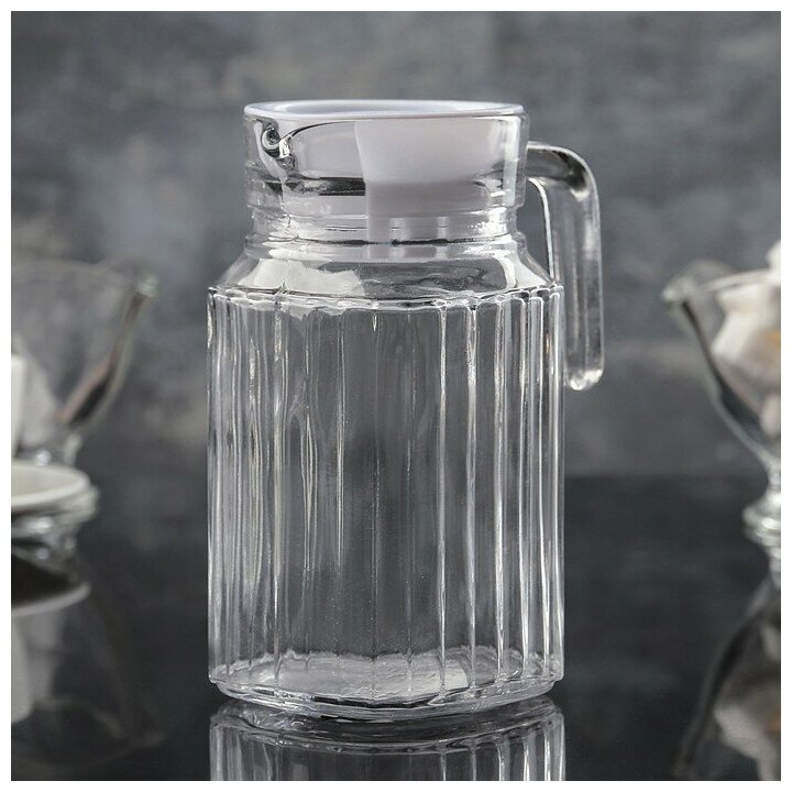 фото Кувшин стеклянный «Фаворит», 500 мл, с крышкой, цвет микс