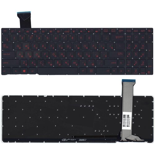 Клавиатура для ноутбука Asus ROG GL552VW черная с красной подсветкой клавиатура для ноутбука asus rog g701 черная с красной подсветкой