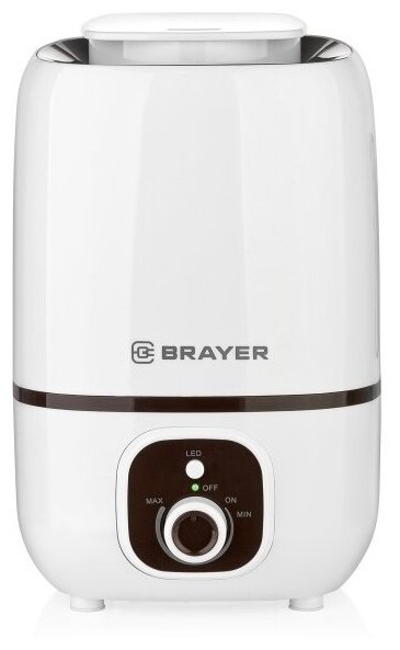 Увлажнитель ультразвуковой BRAYER BR4701, 3 л, 25 м,( 40-80%), 13 ч, регулировка интенсивности