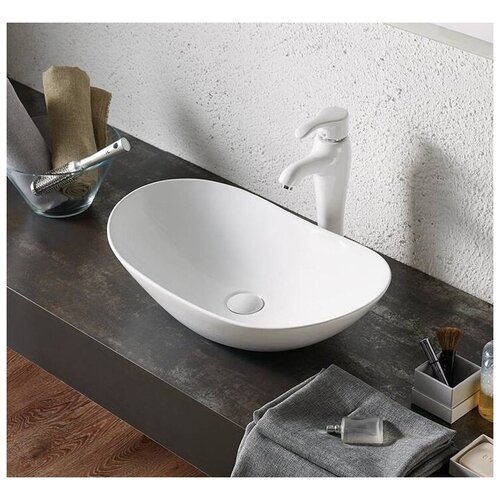 фото Раковина для ванной / раковина накладная ceramalux n 7811a белый без перелива