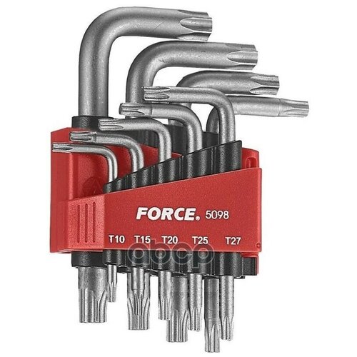 Набор Ключей Г-Образных Torx Т10-Т50 9пр Force 5098 FORCE арт. 5098 набор ключей звездочек торкс г образных удлинённых с шаром torx т10 т50 9 предметов force