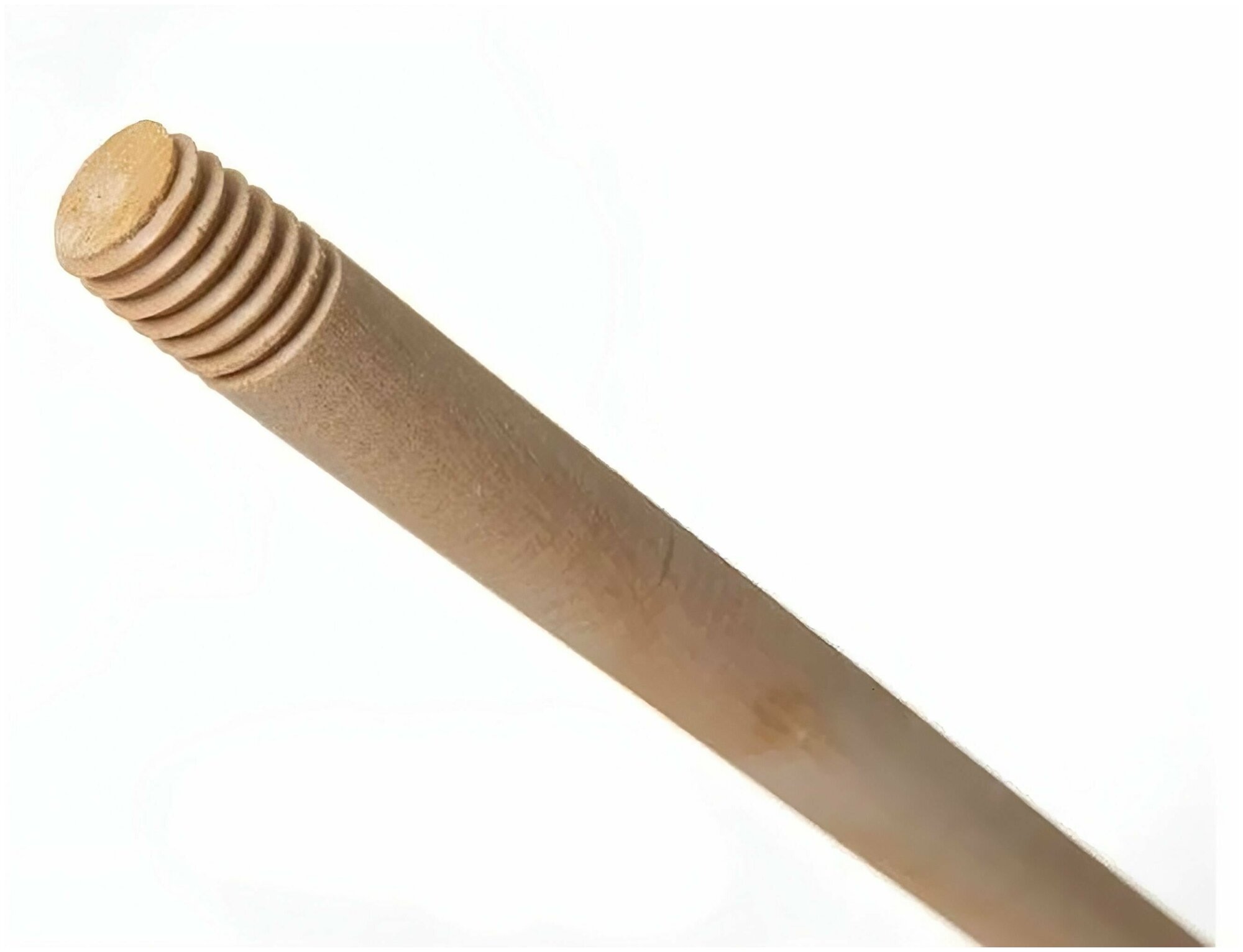 Черенок деревянный для подметальной щетки (3 шт) - диаметр 2,5 см, длина 120 см с резьбой и подвесом - накручивается на все типы щеток и метел - фотография № 3