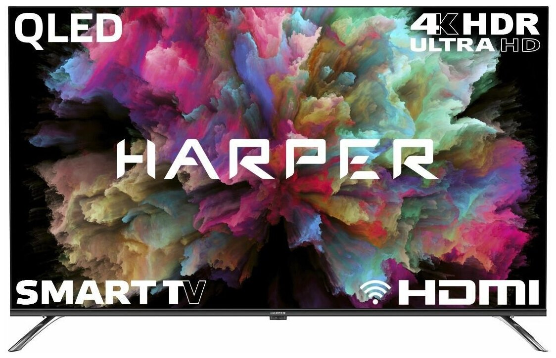 Телевизор HARPER 50Q850TS SMART QLED черный