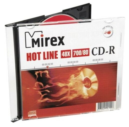 Компакт диск CD-R 700мБ Mirex Хотлайн тонкие/слим/ по 5 шт.