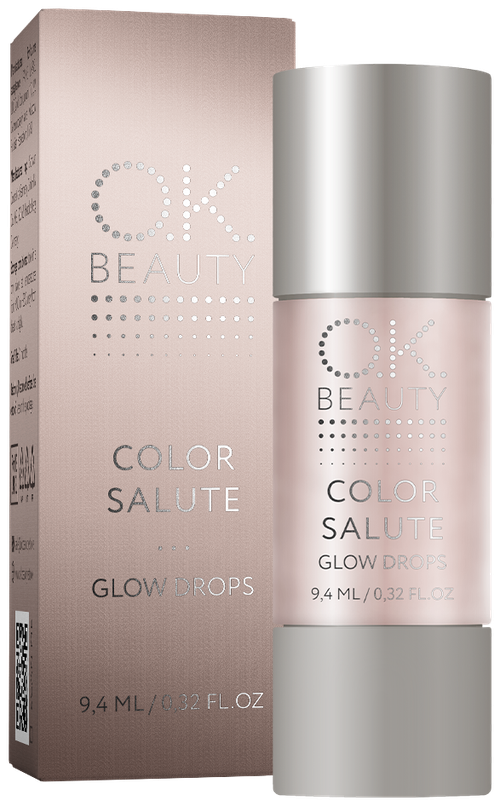 OK Beauty Жидкий хайлайтер для лица и тела Color Salute Glow Drops, lunar