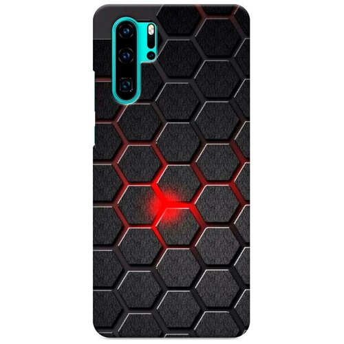 фото Пластиковый чехол "соты красные" на huawei p30 pro / хуавей п30 про case place
