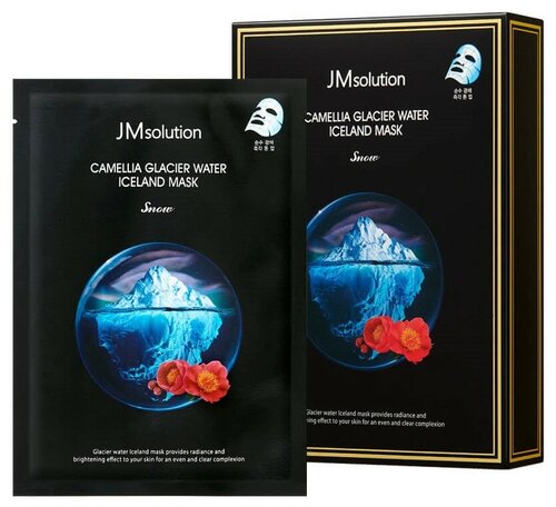 JMsolution Тонизирующая тканевая маска с камелией и ледниковой водой Исландии Camellia Glacier Water Iceland Mask Snow, 10шт.