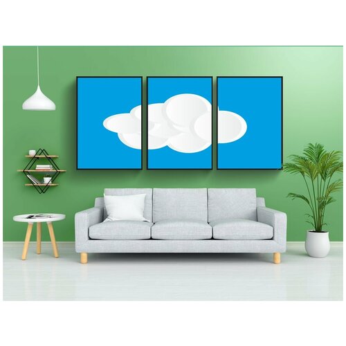 фото Набор модулных постеров для интерьера "облако, облака, небо" 60x90 см. в тубусе, без рамки lotsprints