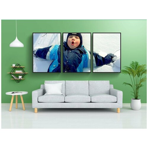 фото Набор модулных постеров для интерьера "дети, детство, мальчик" 60x90 см. в тубусе, без рамки lotsprints