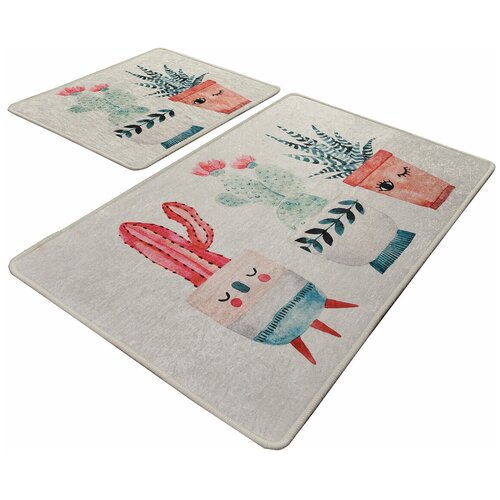 Комплект 60x100, 50x60 см из 2 ковриков для ванной , Chilai Home, 8682125929019