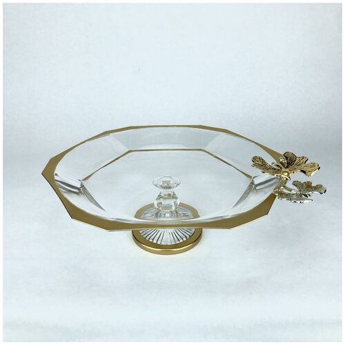 Блюдо на ножке Бабочка (золотое) Размер: 32 см YH