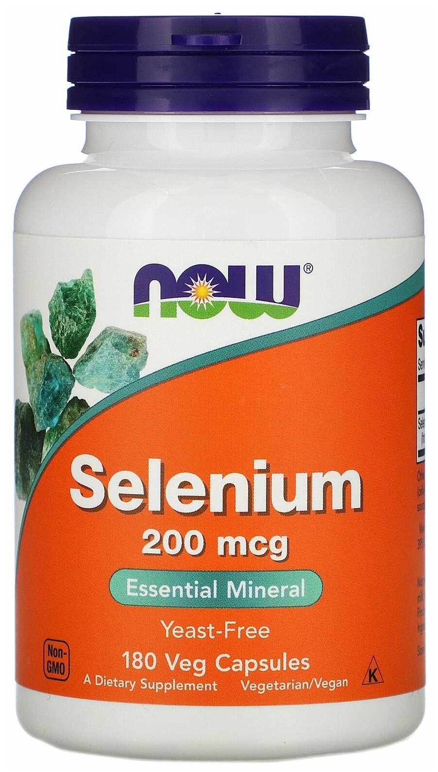 NOW Foods Selenium 200 mcg - Селен 180 вегетарианских капсул