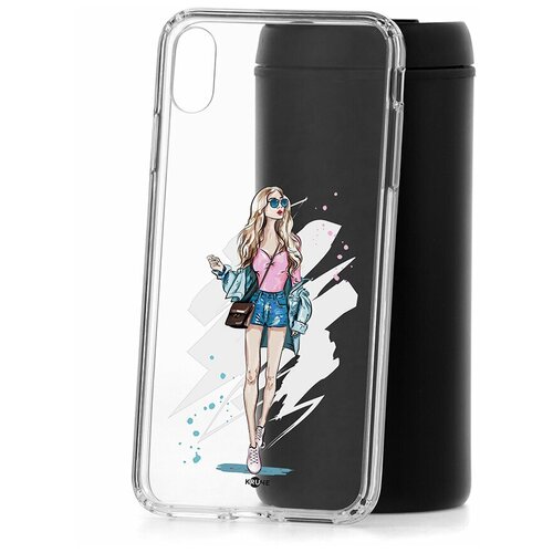 фото Чехол для apple iphone xs max kruche print fashion girl / чехол для apple iphone / чехол с рисунком / чехол с принтом / чехол для айфон / бампер на айфон / чехол накладка для iphone / противоударная накладка для iphone / защита для iphone / защита на айфон / cиликоновый чехол для iphone / пластиковый чехол на iphone / защитный чехол для iphone кruче,kruche