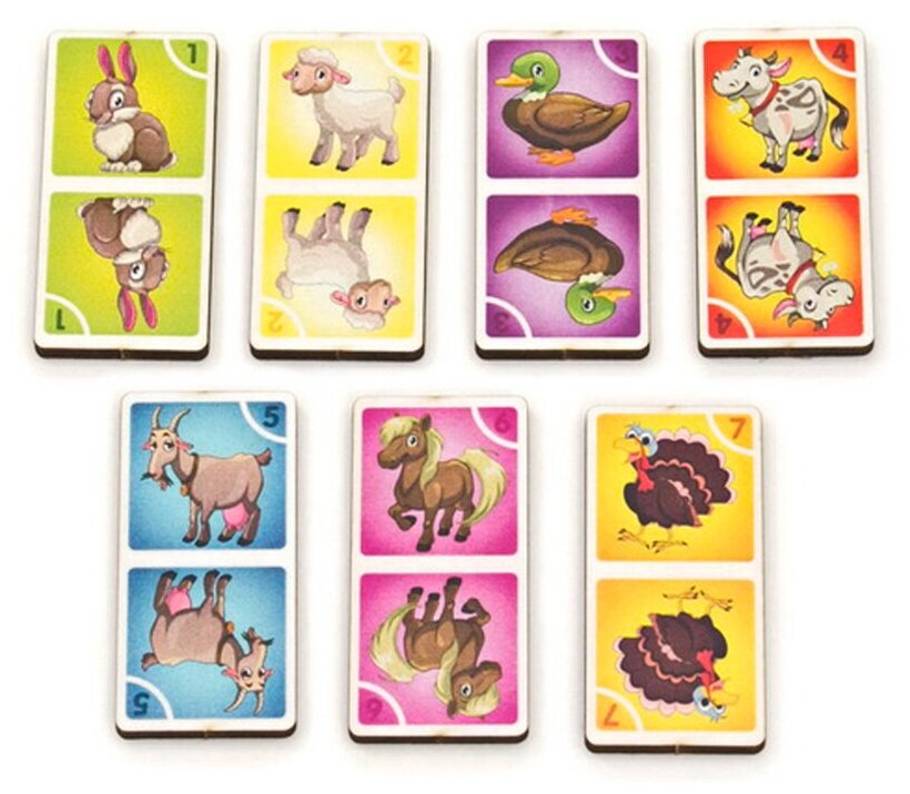 Игры настольные "Домино-домашние животные", деревянная коробка (95102)