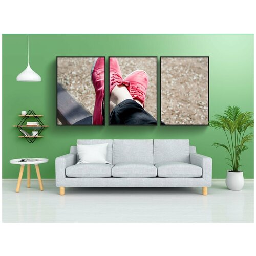 фото Набор модулных постеров для интерьера "парк, банк, ноги" 60x90 см. в тубусе, без рамки lotsprints