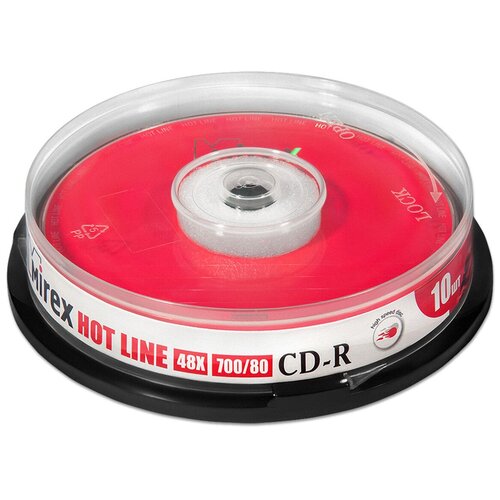 Диск Mirex CD-R 700Mb HOTLINE 48X cake, упаковка 10 штук диск mirex cd r 700mb hotline 48x slim box упаковка 3 шт