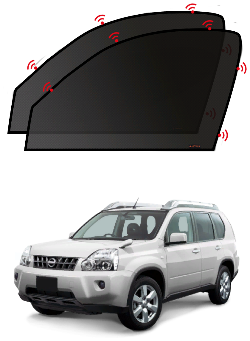 Каркасные магнитные автошторки Легатон для Nissan X-Trail t 31 2007-2014 (Ниссан Х-Трейл) 10-15%