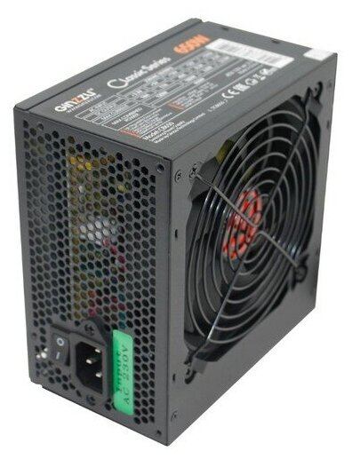 Ginzzu Блок питания CB650 12CM black,24+4p,2 PCI-E 6+2 , 4 SATA, 3 IDE, оплетка MB, кабель питания
