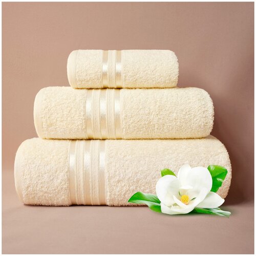 фото Набор из 3 полотенец harmonika цвет: экрю (30х50 см, 50х80 см, 70х130 см) dome