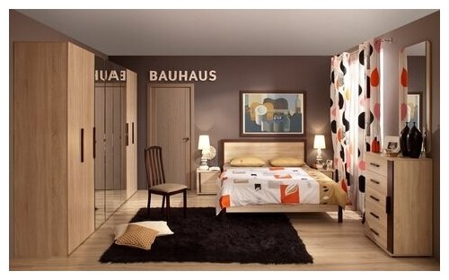 Кровать (1800) Bauhaus 1 Глазов Мебель лдсп дуб сонома орех шоколадный