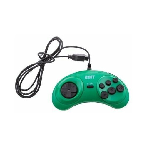 Геймпад (джойстик) 8-bit форма Sega (узкий разъем 9 pin) (зеленый)