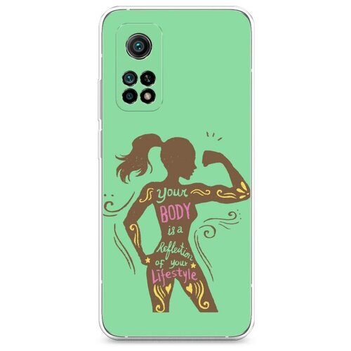 фото Силиконовый чехол "силуэт спортивной девушки" на xiaomi mi 10t / сяоми ми 10т case place