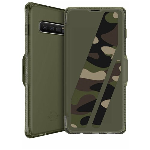 фото Чехол-книжка itskins spectrum folio для samsung galaxy s10+ хаки/камуфляж (sgsr-spcfl-camg)