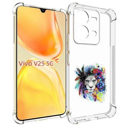 Чехол MyPads Лев 2 для Vivo V25 5G / V25e задняя-панель-накладка-бампер