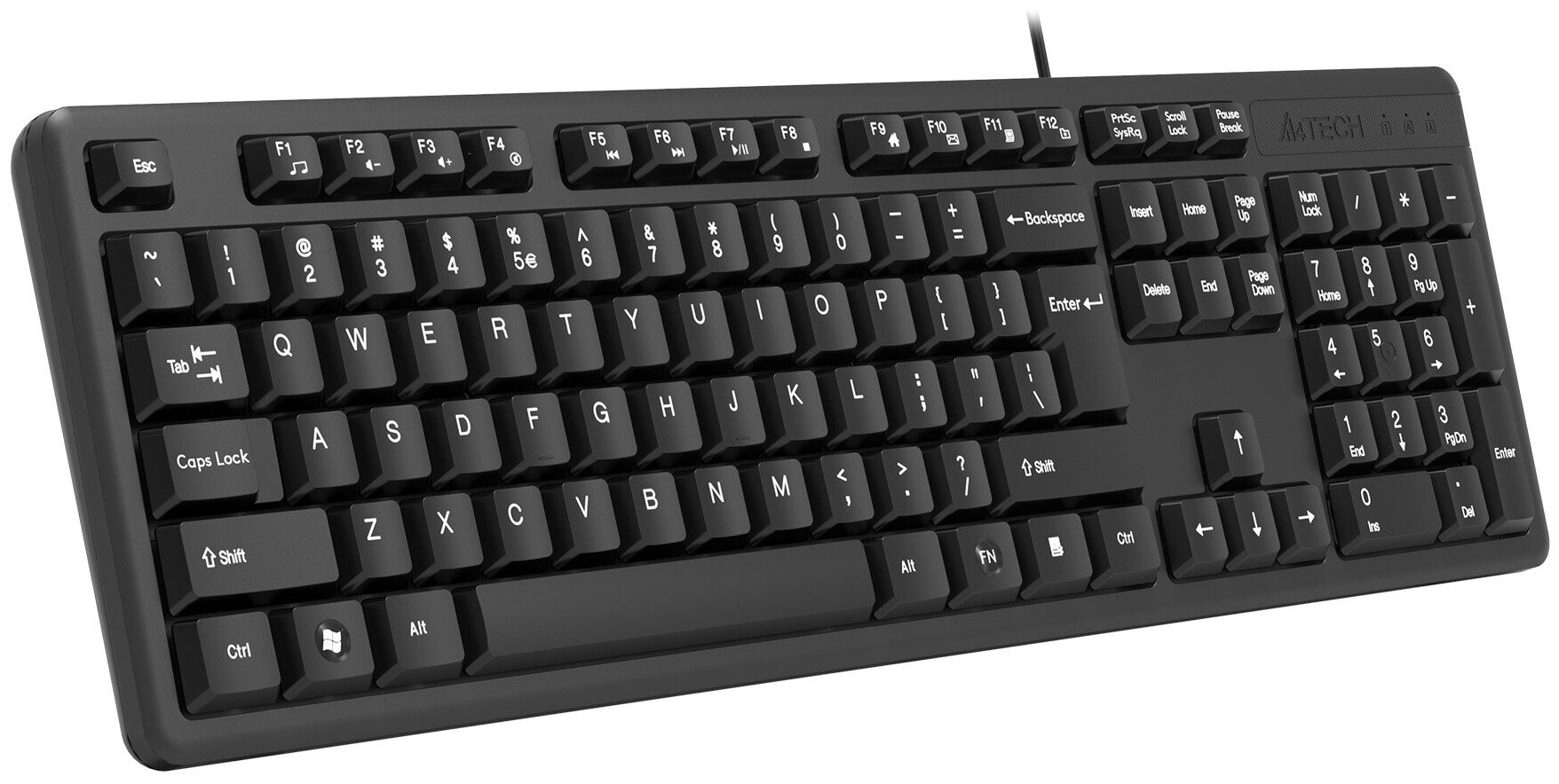 Клавиатура A4TECH KK-3, USB, черный [kk-3 usb (black)] - фото №2