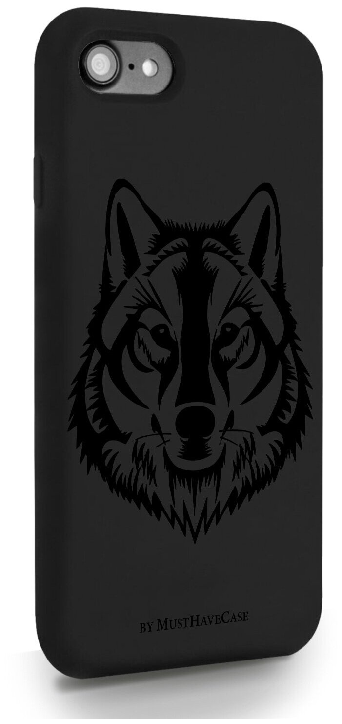 Черный силиконовый чехол MustHaveCase для iPhone 7/8/SE2020 Волк для Айфон 7/8/СЕ2020