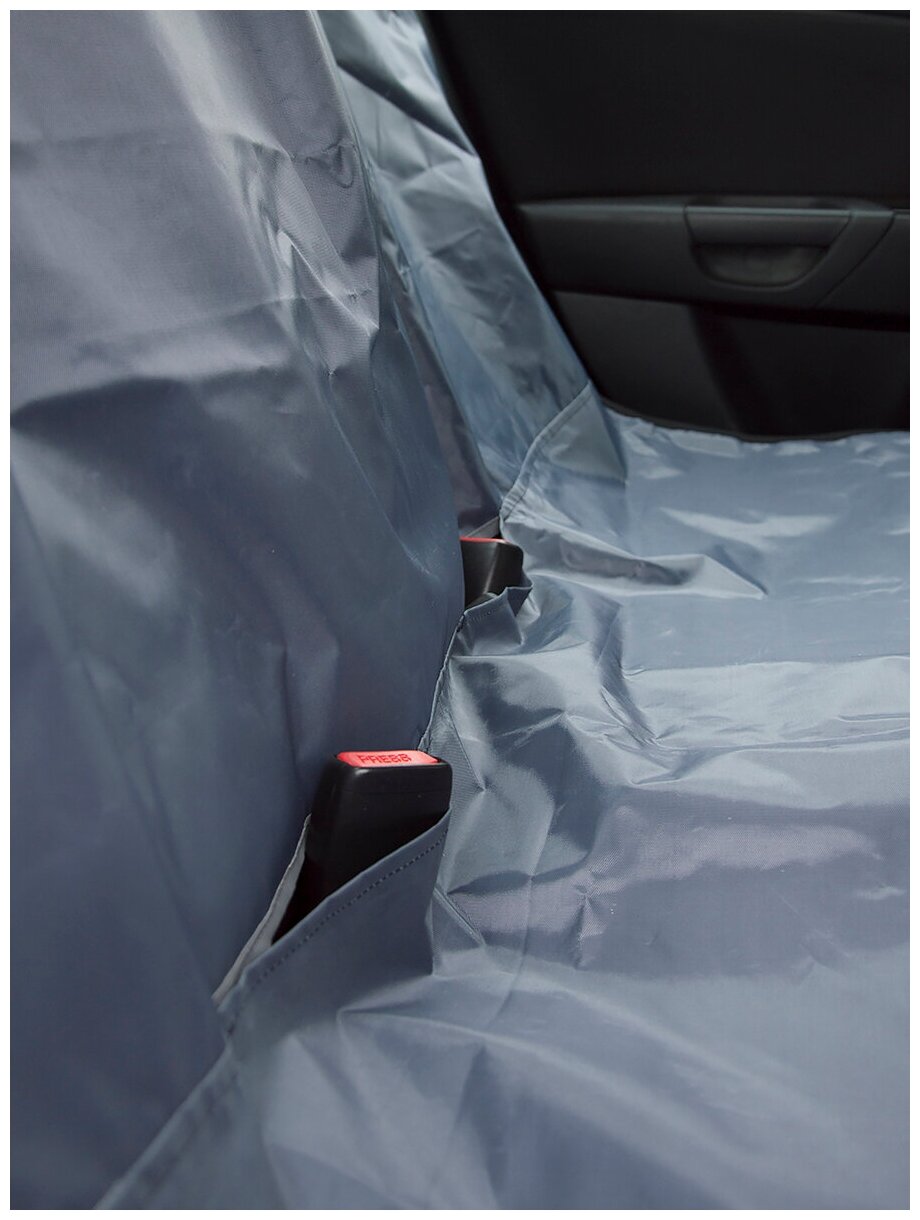 Автогамак для перевозки животных Монморанси "Накидка на заднее сидение", цвет: серый, 130*115см