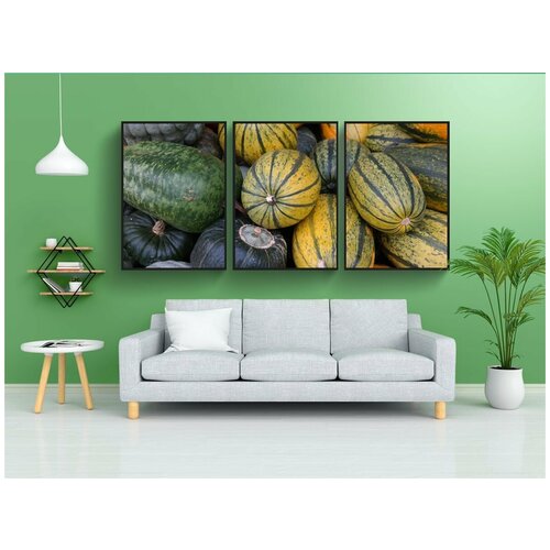 фото Набор модулных постеров для интерьера "тыквы, спагетти сквош, овощи" 60x90 см. в тубусе, без рамки lotsprints