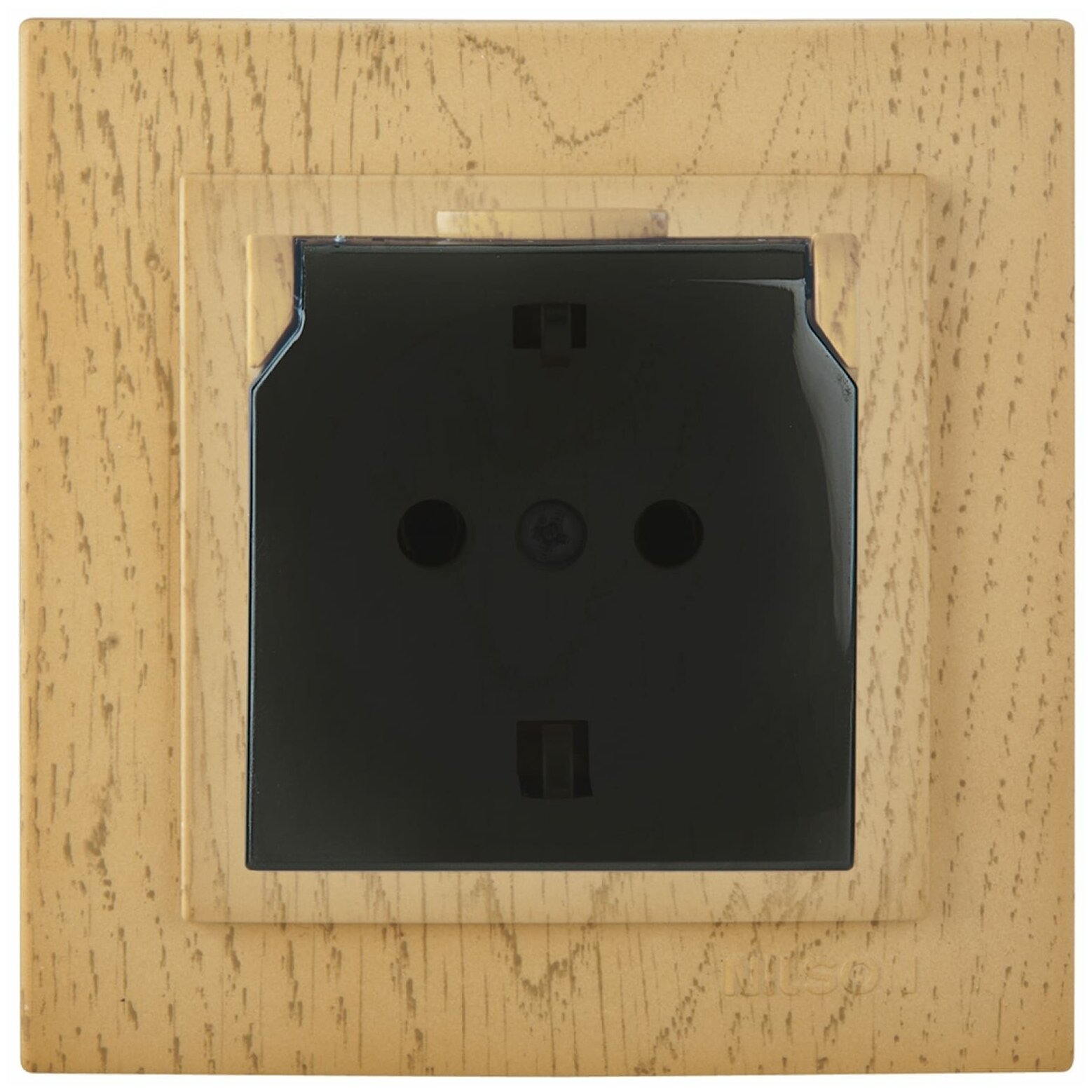 фото Nilson Touran Розетка 1-м с заземл. с крышкой Клён