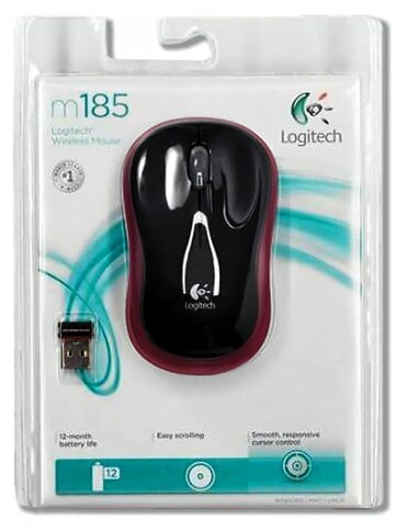Мышь Logitech Wireless M185 USB Red 910-002237 - фото №8