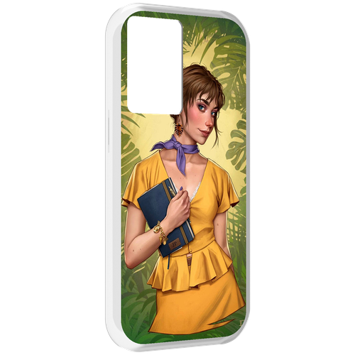 Чехол MyPads девушка-в-зелени женский для OnePlus Nord N20 SE задняя-панель-накладка-бампер