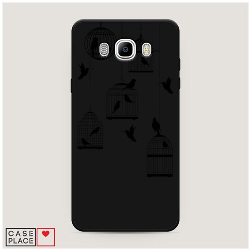 фото Чехол силиконовый матовый samsung galaxy j7 2016 клетка с птицами графика case place