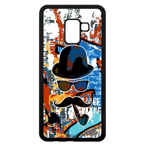 фото Защитный чехол на смартфон // samsung galaxy a8 2018 // "мистер усы" дизайн гламур, utaupia, цветной