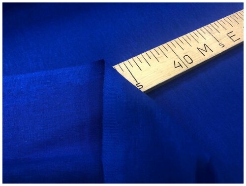 150 см. Ткань хлопковая бязь синяя 120 г/м розница 1 метр