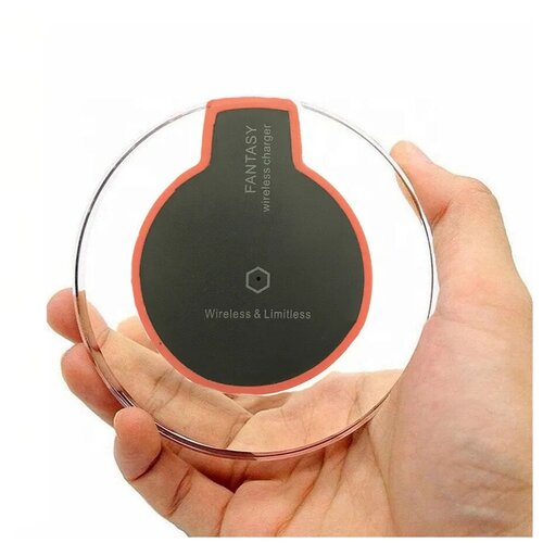 Беспроводное зарядное устройство универсальное для всех устройств, поддерживающих Qi стандарт беспроводной зарядки, с LED индикатором, белый