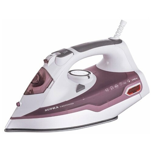 Утюг SUPRA IS-2412 повышенной мощности 2400 Вт с вертикальным отпариванием керамической подошвой паровым ударом 140 гмин и функцией Спрей 275900₽