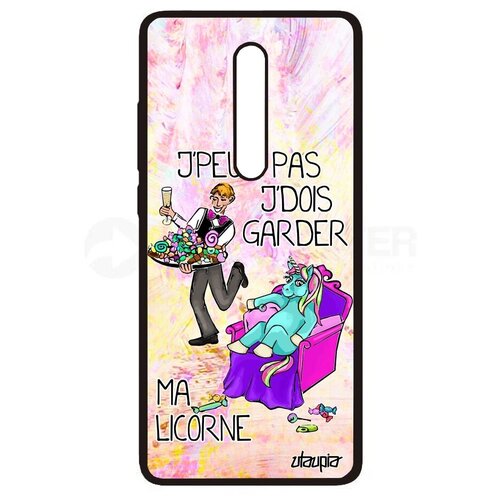 фото Яркий чехол для // xiaomi mi 9t // "не могу - сижу с единорогом!" комикс повод, utaupia, светло-розовый