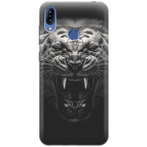 фото Ультратонкий силиконовый чехол-накладка для asus zenfone max (m2) zb633kl с принтом "оскал тигра" gosso