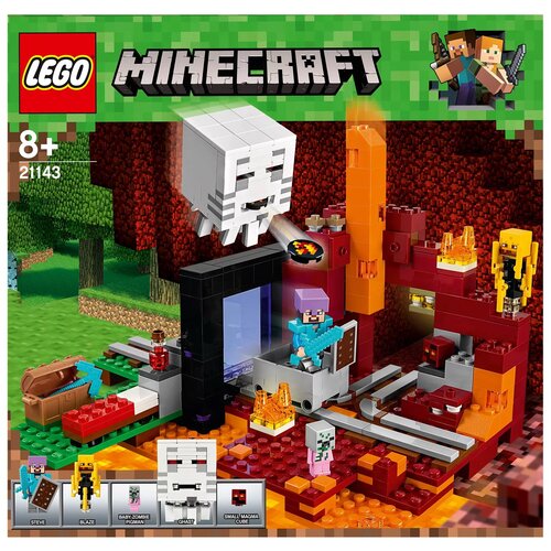 minecraft схватка в подземелье LEGO Minecraft 21143 Портал в Подземелье, 470 дет.