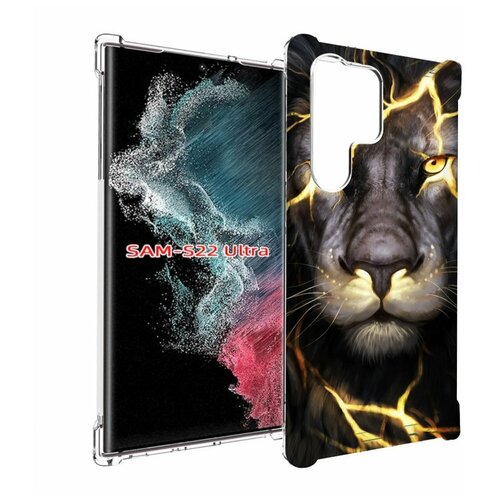 Чехол MyPads Светящийся-лев мужской для Samsung Galaxy S23 Ultra задняя-панель-накладка-бампер