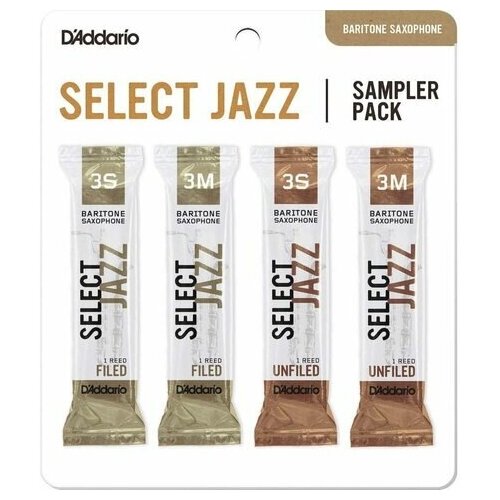 DSJ-L3S Select Jazz Набор тростей для саксофона баритон, 3S-3M, 4шт, Rico