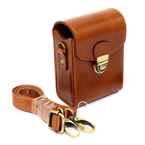 фото Сумка-кожух-кобура mypads из качественной импортной кожи ts-m175 для фотоаппарата panasonic lumix dmc-tz200/zs220/ tz100/zs100 светло-коричневого цвета