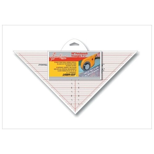 Линейка-треугольник Hemline с углом 90*, градация в дюймах, размер 7 1/2