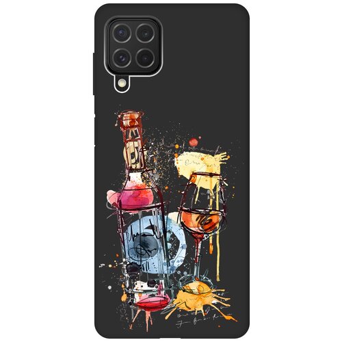 Матовый Soft Touch силиконовый чехол на Samsung Galaxy M32, Самсунг М32 с 3D принтом Aquarelle Wine черный матовый soft touch силиконовый чехол на samsung galaxy m32 самсунг м32 с 3d принтом aquarelle wine черный