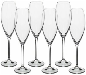 Набор бокалов для шампанского из 6 шт cecilia/carduelis 290 мл Crystalite (90259)