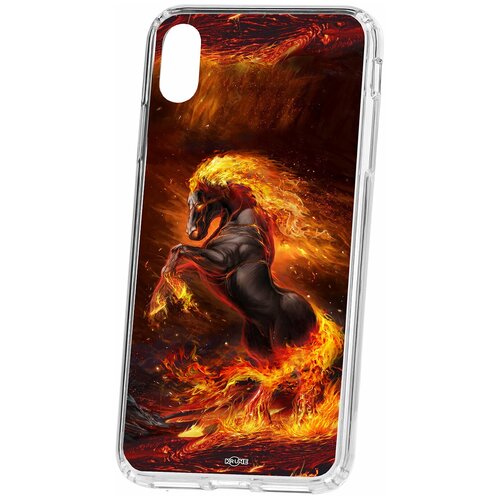 фото Чехол для apple iphone xs max kruche print конь огонь / чехол для apple iphone / чехол с рисунком / чехол с принтом / чехол для айфон / бампер на айфон / чехол накладка для iphone / противоударная накладка для iphone / защита для iphone / защита на айфон / cиликоновый чехол для iphone / пластиковый чехол на iphone / защитный чехол для iphone кruче